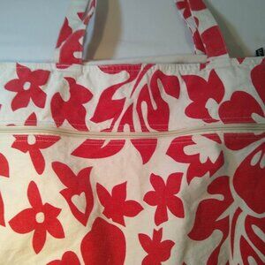 Vacation-Ready!  NWOT  Island Breeze   cream + red  tropical tote